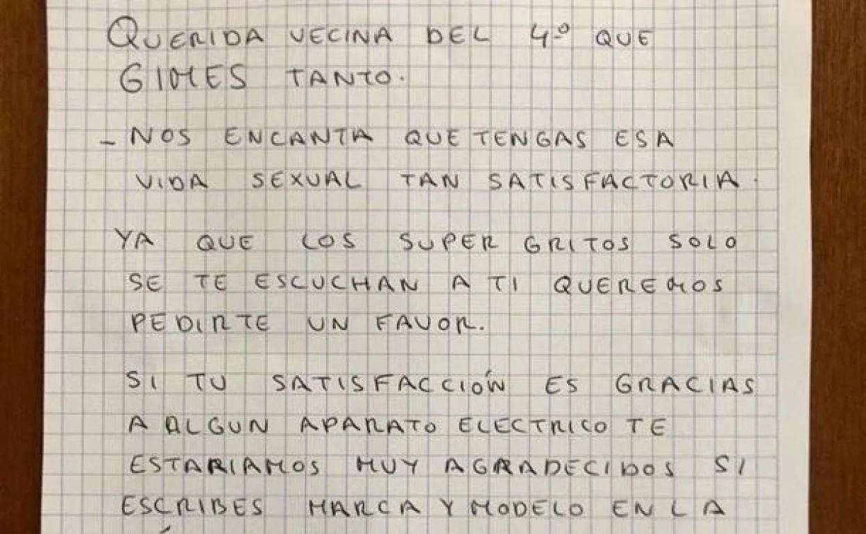 La Viral Carta De Sus Vecinos A Una Chica Que Viva El Sexo Pero Grita Un Poco Menos Diario Sur 2699